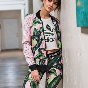 Adidas palm print track set.